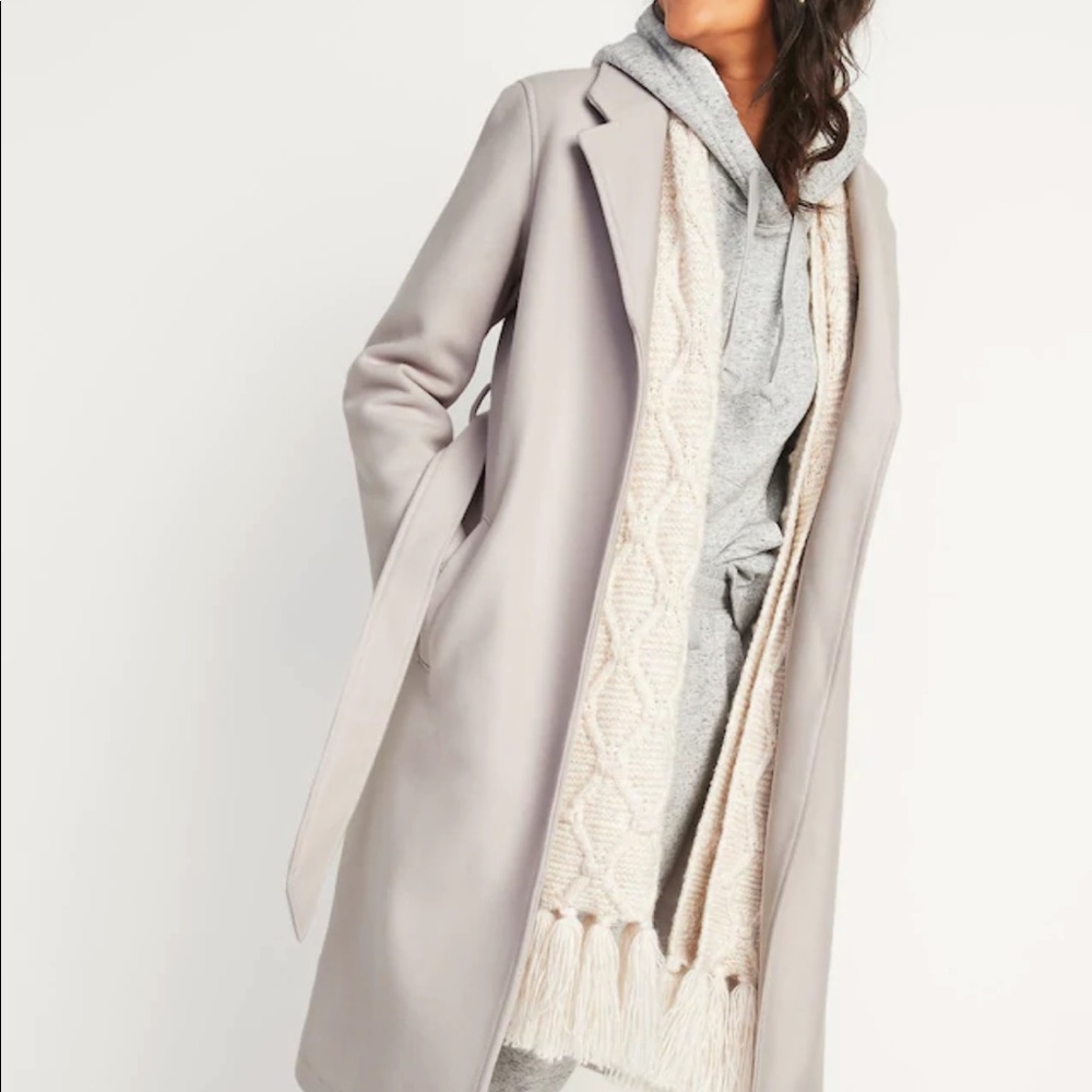 Oversized Soft-Brushed Tie-Belt Coat for Women